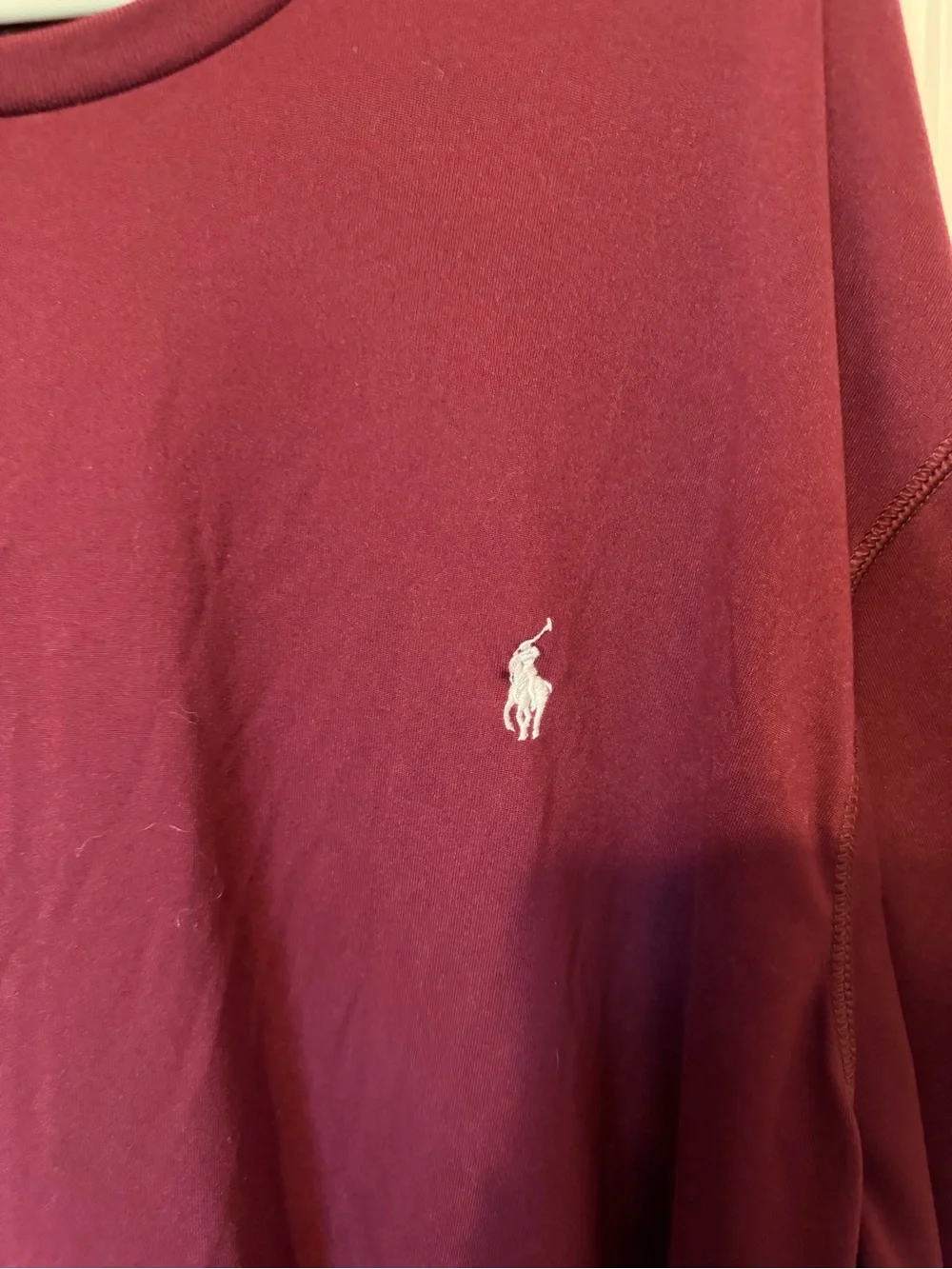 Polo by Ralph Lauren Men's Short-Sleeve Tee in Burgundy with Pony Logo